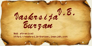 Vaskrsija Burzan vizit kartica